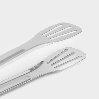 Щипцы кухонные Доляна «Лопатка», h=28.5 см, нержавеющая сталь, 304 марка стали, серебристые