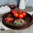 Поднос из натуральной сосны Magistro, 33×4 см, цвет шоколадный - Фото 2