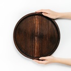 Поднос из натуральной сосны Magistro, 33×4 см, цвет шоколадный - Фото 4