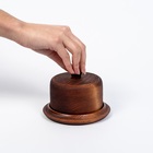 Маслёнка из натурального кедра Magistro, 13,5×9×2 см, цвет шоколадный - Фото 3
