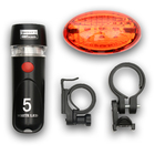 Фонарь велосипедный передний и задний, водонепроницаемый, 5 диодов, 5 режимов, 6 ААА - Фото 2