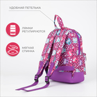 Рюкзак детский на молнии, наружный карман, светоотражающая полоса, цвет фиолетовый - Фото 2