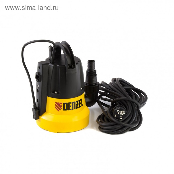 Насос дренажный для чистой воды Denzel DP500E, 500 Вт, подъем 7 м, 7000 л/ч, кабель 10м - Фото 1