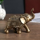 Сувенир полистоун "Бронзовый слон в попоне с кисточками и зеркалами" 16х8,5х20 см - фото 320243094