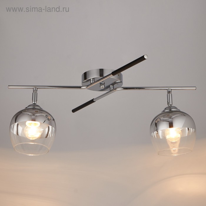 Люстра спот 1661/2 2хE27 60W хром/белый - Фото 1