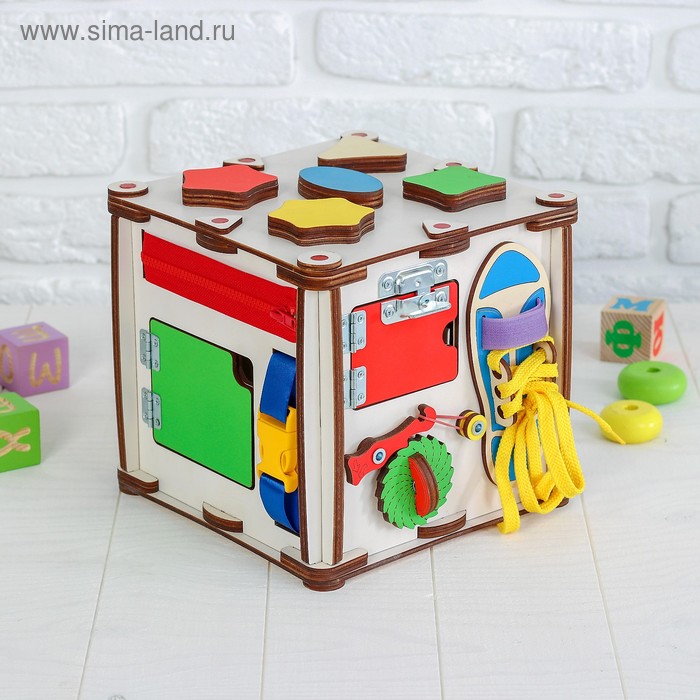 Бизикуб «Развивающий куб» с электрикой 25 × 25 см - Фото 1