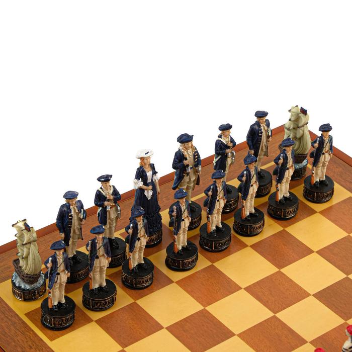 Шахматы сувенирные "Пиратская схватка", h короля-8 см, пешки-6 см, 36 х 36 см - фото 1883515805