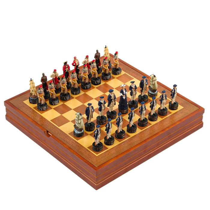 Шахматы сувенирные "Пиратская схватка", h короля-8 см, пешки-6 см, 36 х 36 см - фото 1905620600