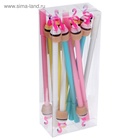 Ручка-прикол Calligrata «Фламинго на кексе», синий стержень, гелевая, МИКС (комплект 12 шт) - фото 68083488