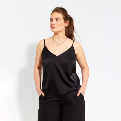 Топ женский MINAKU «»Silk pleasure«, цвет чёрный, размер 48