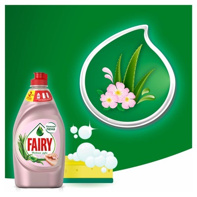 Средство для мытья посуды Fairy, гель, жасмин и алоэ вера, 450 мл