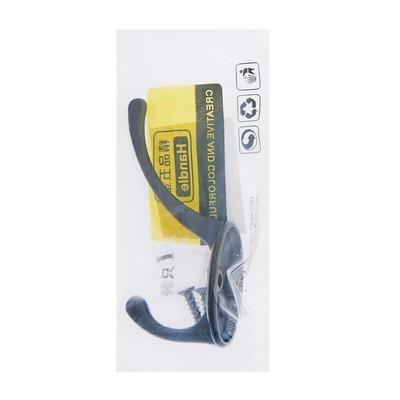 Крючок мебельный ТУНДРА TKd=002 LIGHT, двухрожковый, черный