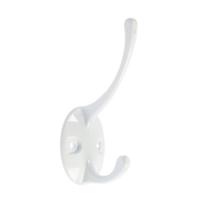 Крючок мебельный ТУНДРА TKd=002 LIGHT, двухрожковый, белый