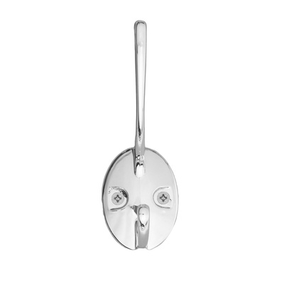 Крючок мебельный ТУНДРА TKd=002 LIGHT, двухрожковый, хром
