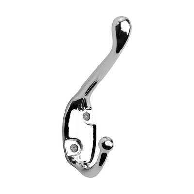 Крючок мебельный ТУНДРА TKd=015, двухрожковый, хром