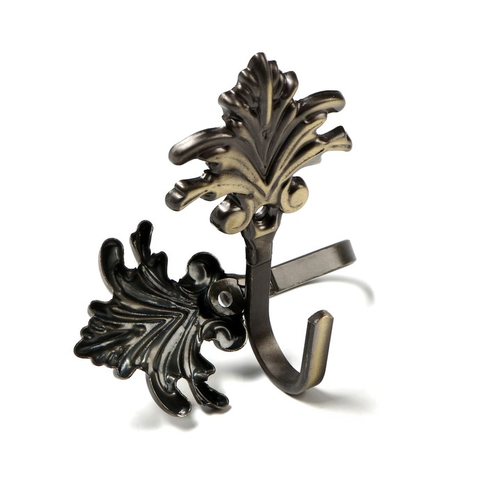 Крючок для штор KS010, однорожковый, цвет бронза - фото 18529942