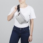 Сумка поясная, отдел на молнии, цвет серый - фото 66166608