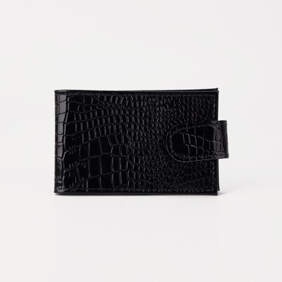 Визитница на кнопке, 18 карт, чёрная