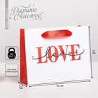 Пакет подарочный ламинированный горизонтальный, упаковка, «LOVE», S 15 x 12 х 5,5 см - фото 9685376