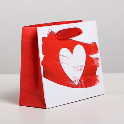 Пакет подарочный ламинированный, упаковка, Love, S 15×12×5.5 см
