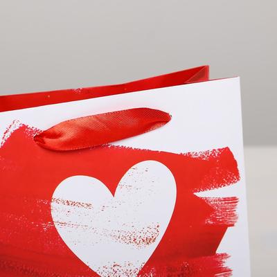 Пакет подарочный ламинированный, упаковка, Love, S 15×12×5.5 см