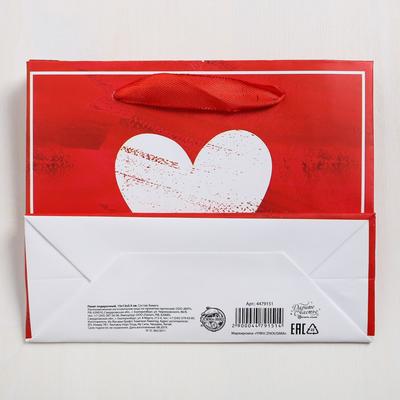 Пакет подарочный ламинированный, упаковка, Love, S 15×12×5.5 см