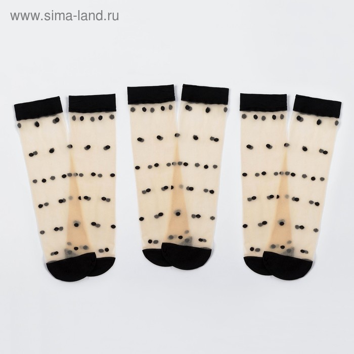 Набор стеклянных женских носков (3 пары) MINAKU размер 36-37 (23 см) - Фото 1