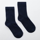 Набор подростковых носков 2 пары, размер 22-24, чёрный/синий - Фото 2