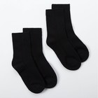 Набор детских носков 2 пары "Бамбук", 22-24 см, чёрный - фото 25156449