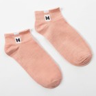 Набор детских носков 2 пары MINAKU Однотонные, цвет розовый/серый, размер 35-38 (22-24 см) - Фото 2