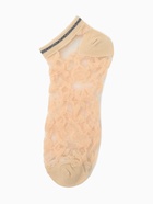 Набор стеклянных женских носков 2 пары "Цветочки", р-р 35-37 (22-25 см), цвет бел/беж - фото 809405260