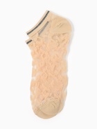 Набор стеклянных женских носков 2 пары "Цветочки", р-р 35-37 (22-25 см), цвет бел/беж - фото 809405261