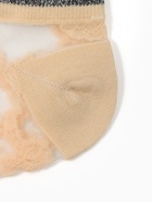 Набор стеклянных женских носков 2 пары "Цветочки", р-р 35-37 (22-25 см), цвет бел/беж - фото 809405262