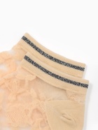 Набор стеклянных женских носков 2 пары "Цветочки", р-р 35-37 (22-25 см), цвет бел/беж - фото 809405263