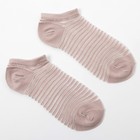 Набор стеклянных женских носков 2 пары "Полосочки", р-р 35-37 (22-25 см), цвет роз/черн - Фото 4