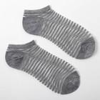 Набор стеклянных женских носков 2 пары "Полосочки", р-р 35-37 (22-25 см), цвет сер/бел - Фото 4