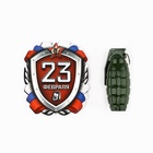 Подарочный набор, блокнот 32 листа и ручка-граната «23 февраля: Настоящему защитнику» - Фото 2