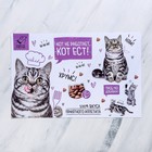 Коврик под миску «Кот не работает, кот ест!» 43×28 см - Фото 3