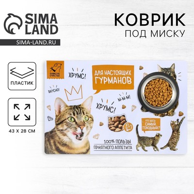 Коврик под миску «Для настоящих гурманов» 43×28 см