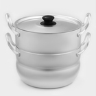 Кастрюля-пароварка, 2.5 л, 1 сетка, штампованный алюминий - Фото 1