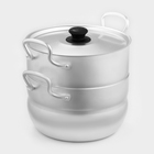 Кастрюля-пароварка, 2.5 л, 1 сетка, штампованный алюминий - Фото 2