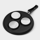 Сковорода «Хит», d=24 см, порционная, антипригарное покрытие, цвет чёрный - Фото 3