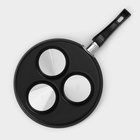 Сковорода «Хит», d=24 см, порционная, антипригарное покрытие, алюминий, чёрная - Фото 4