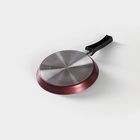 Сковорода блинная «Хит», d=18 см, пластиковая ручка, антипригарное покрытие, алюминий, бордовая - Фото 5