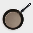 Сковорода «Классика атлас», d=26 см, пластиковая ручка, стеклянная крышка, антипригарное покрытие, алюминий, коричневая - Фото 4