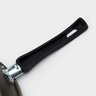 Сковорода «Классика атлас», d=26 см, пластиковая ручка, стеклянная крышка, антипригарное покрытие, цвет чёрный - Фото 6