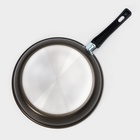 Сковорода «Классика атлас», d=26 см, пластиковая ручка, стеклянная крышка, антипригарное покрытие, алюминий, коричневая - Фото 8