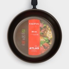 Сковорода «Классика атлас», d=26 см, пластиковая ручка, стеклянная крышка, антипригарное покрытие, алюминий, коричневая - Фото 9