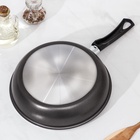 Сковорода «Классика атлас», d=24 см, пластиковая ручка, стеклянная крышка, антипригарное покрытие, алюминий, чёрная - Фото 12