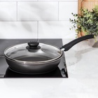 Сковорода «Классика атлас», d=24 см, пластиковая ручка, стеклянная крышка, антипригарное покрытие, алюминий, чёрная - Фото 15